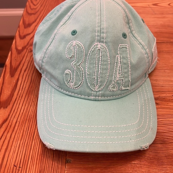 Rustic vintage 30A watercolors baseball cap hat green - Picture 2 of 7